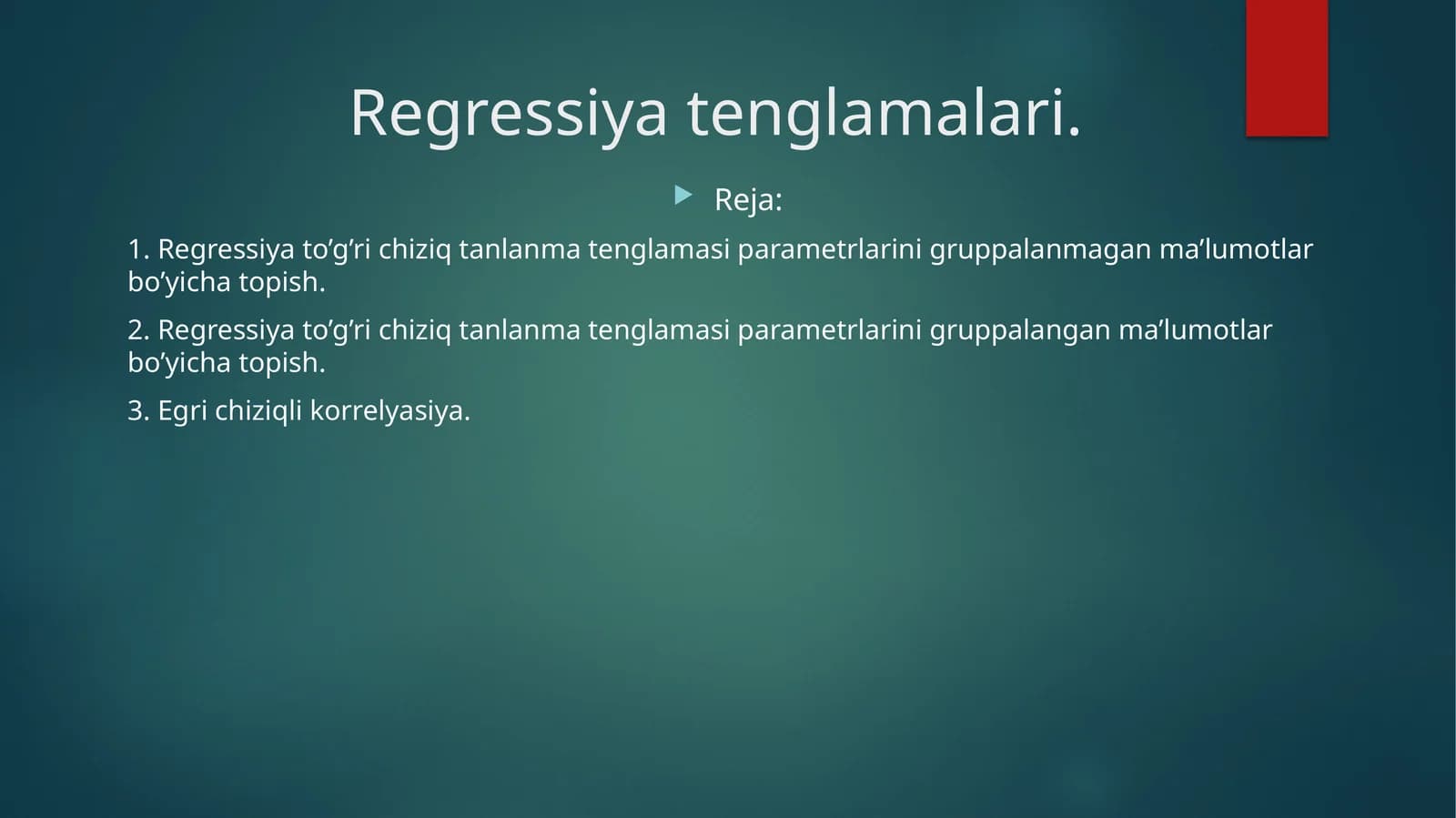 Regressiya tenglamalari