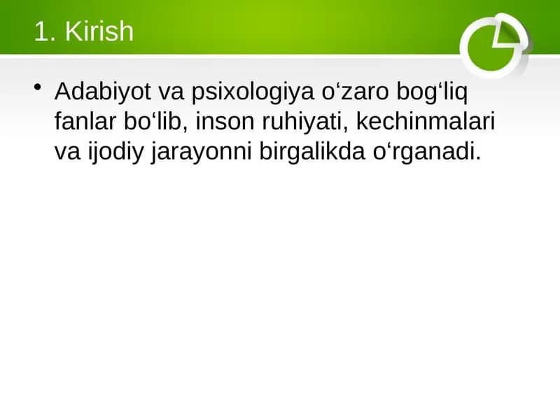 Adabiyot va Psixologiya