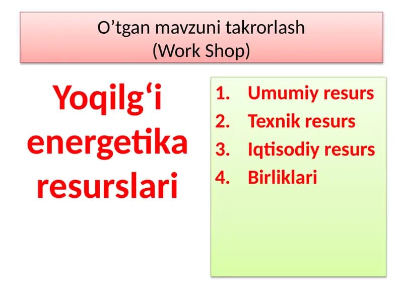 Yoqilg‘i energetika resurslari