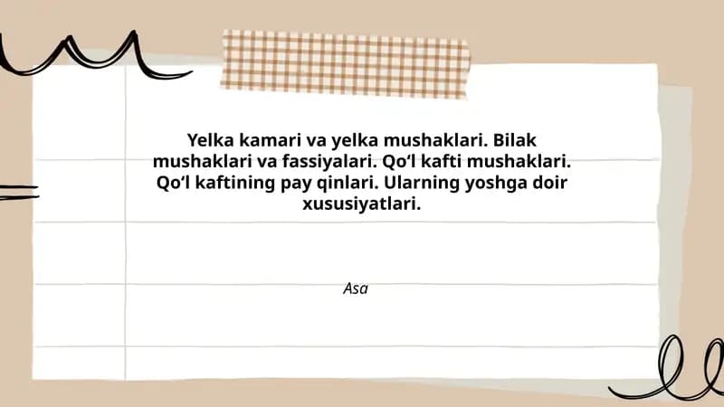 Yelka kamari va yelka mushaklari