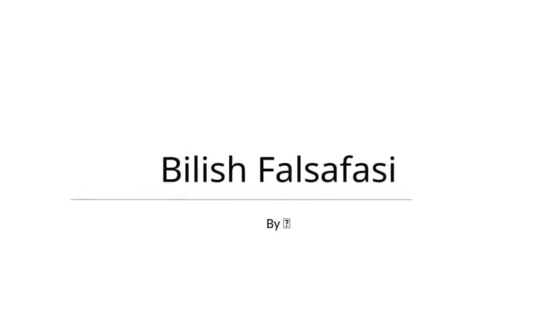 Bilish Falsafasi
