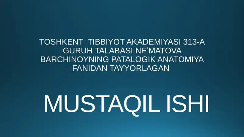 OSHQOZON YARA KASALLIGI ETIOPATOGENEZI