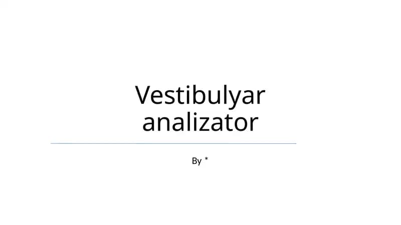 Vestibulyar analizator
