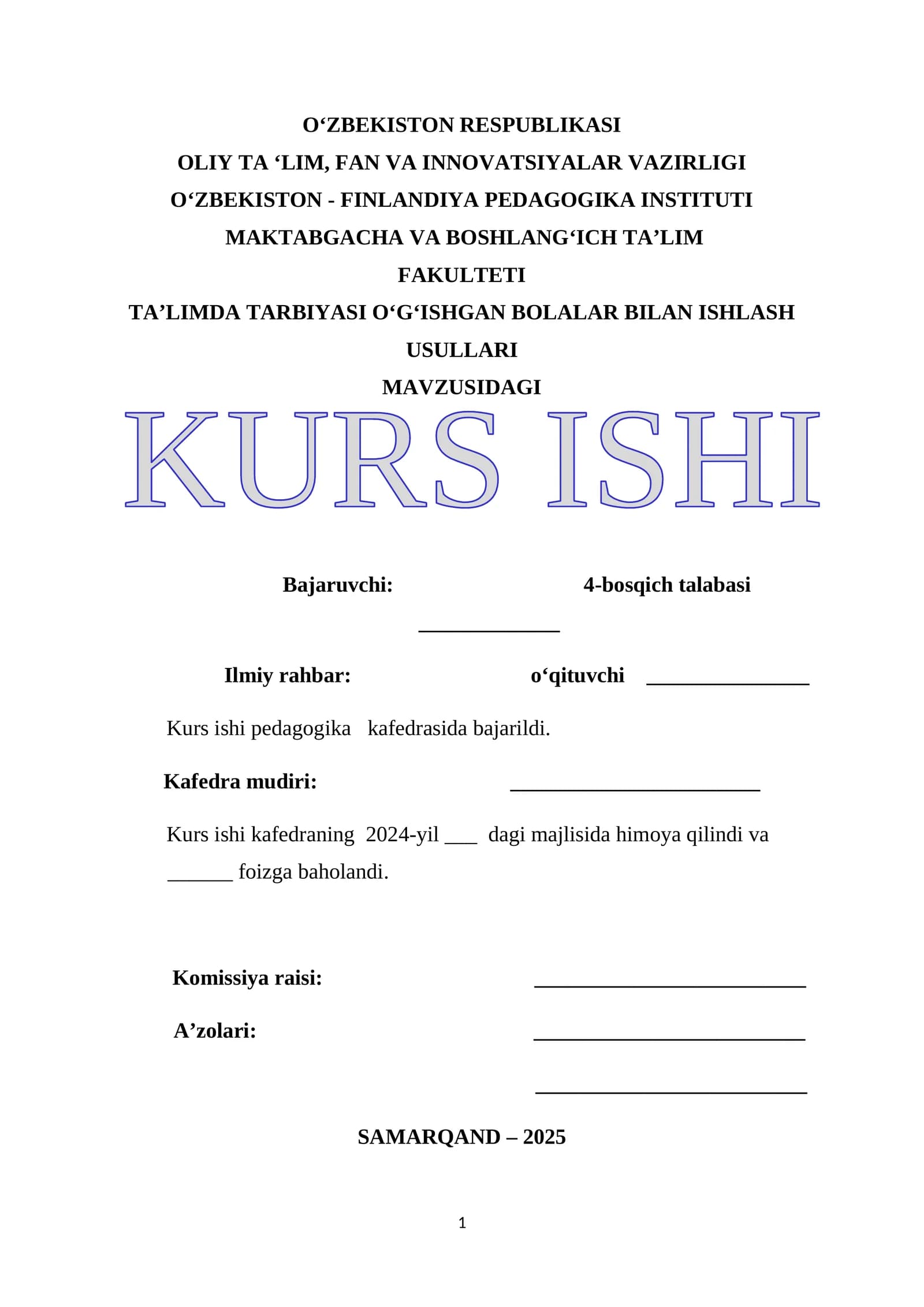 TAʼLIMDA TARBIYASI OʻGʻISHGAN BOLALAR BILAN ISHLASH USULLARI