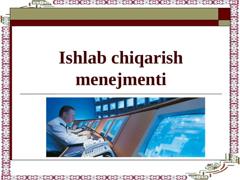 Boshqaruv vazifalari