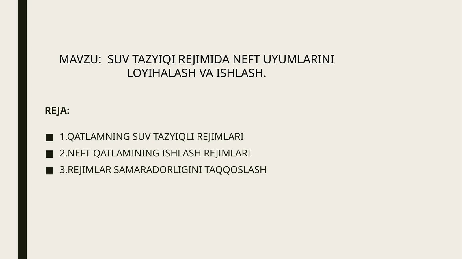 QATLAMNING SUV TAZYIQLI REJIMLARI