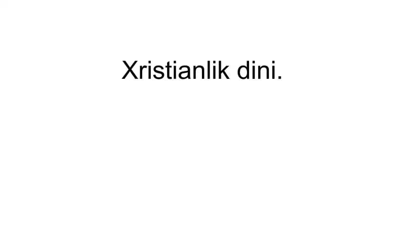 Xristianlik dini