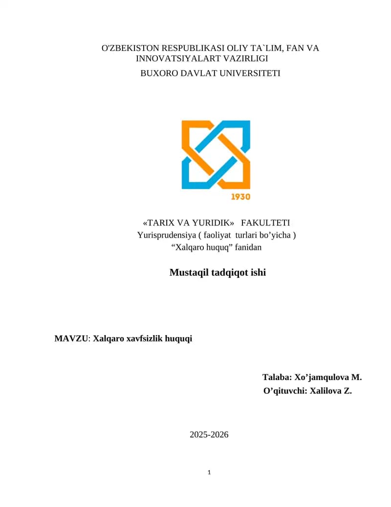 Xalqaro xavfsizlik huquqi