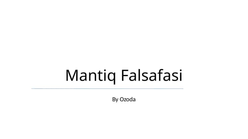 Mantiq Falsafasi