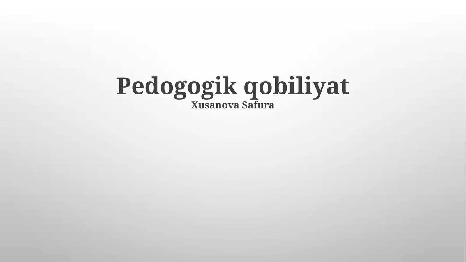 Pedogogik qobiliyat