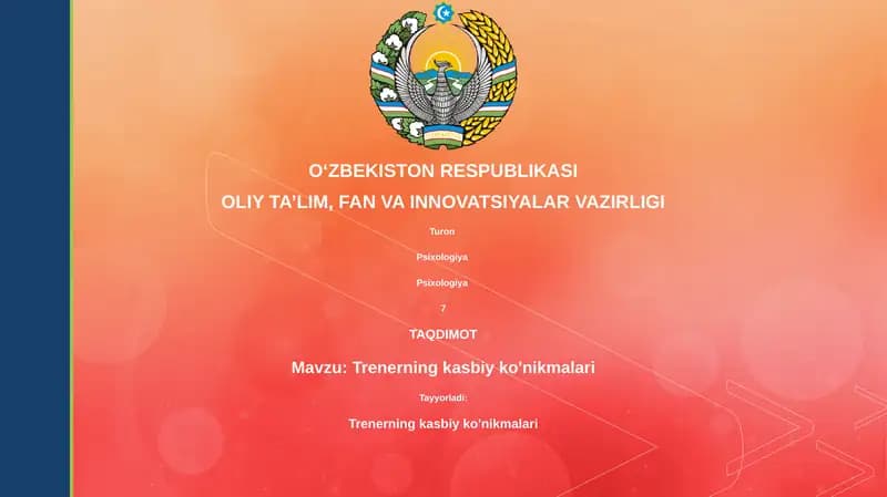 Trenerning kasbiy ko'nikmalari