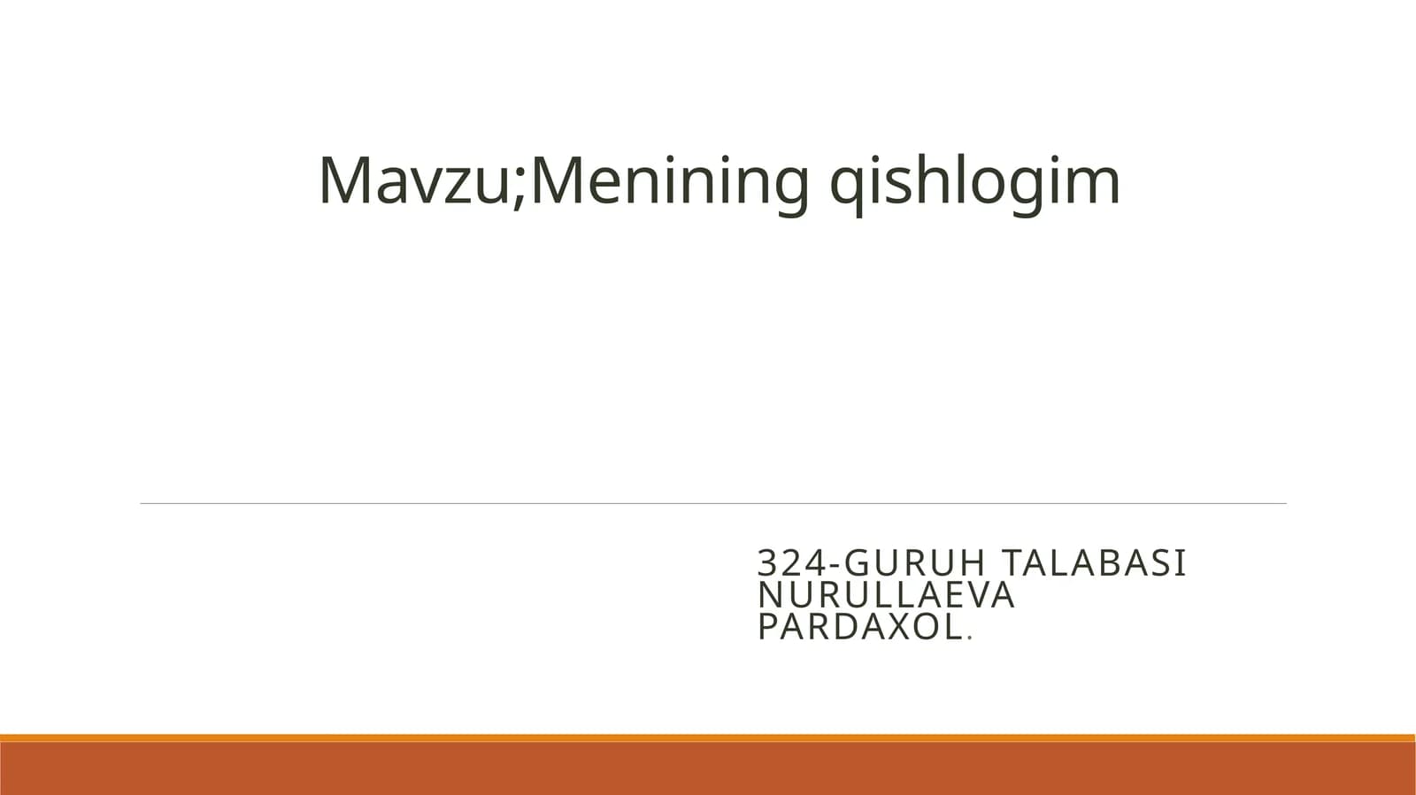 Meniningqishlogim