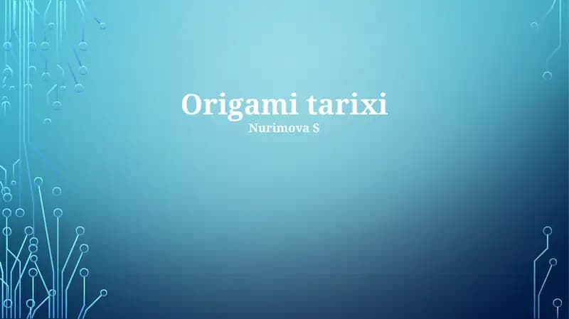 Origami tarixi