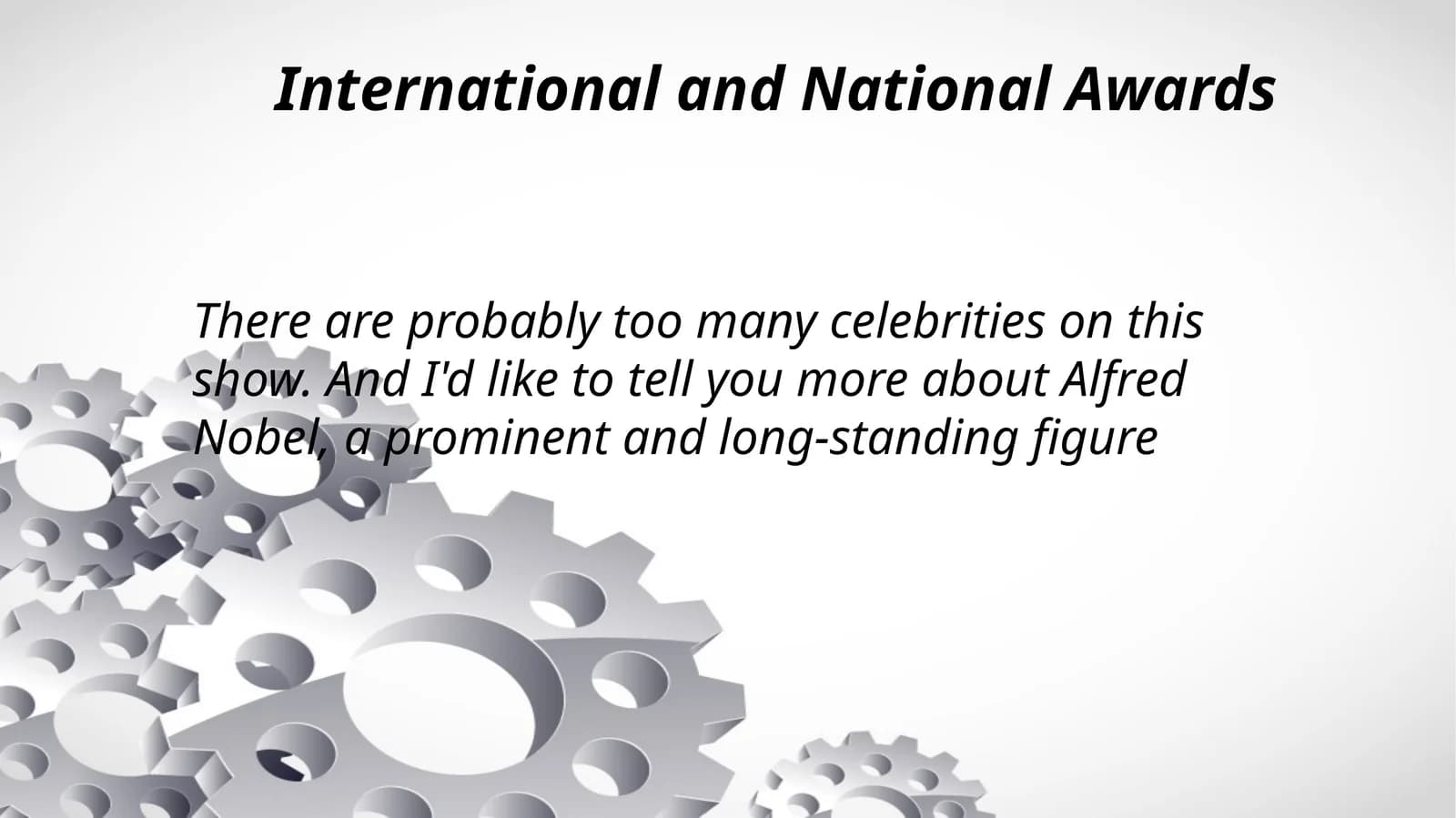 International and National Awards
