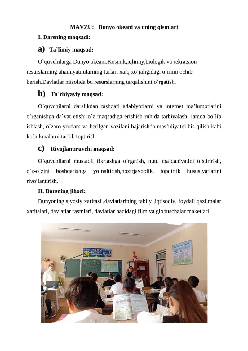 Dunyo okeani va uning qismlari