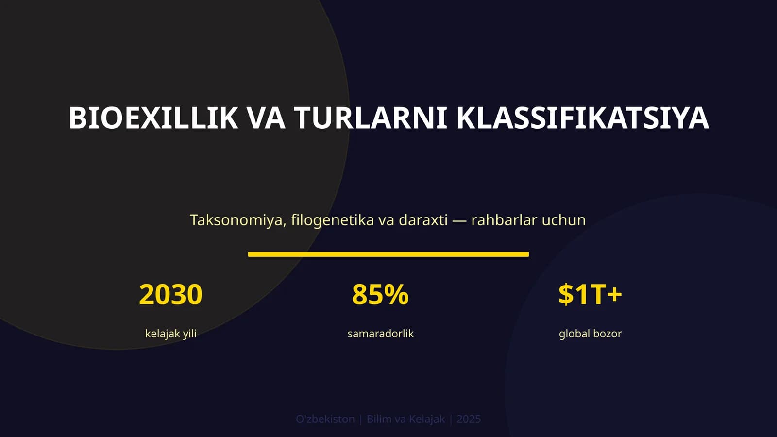 BIOEXILLIK VA TURLARNI KLASSIFIKATSIYA