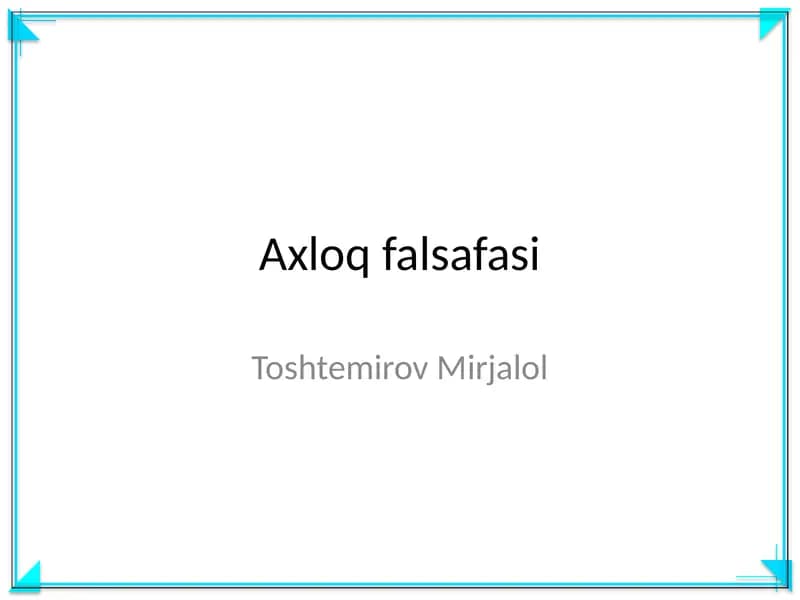 Axloq falsafasi