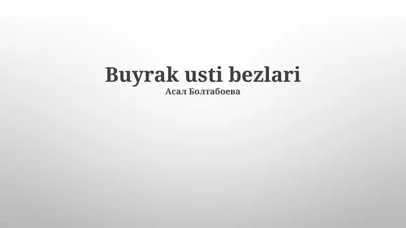 Buyrak usti bezlari