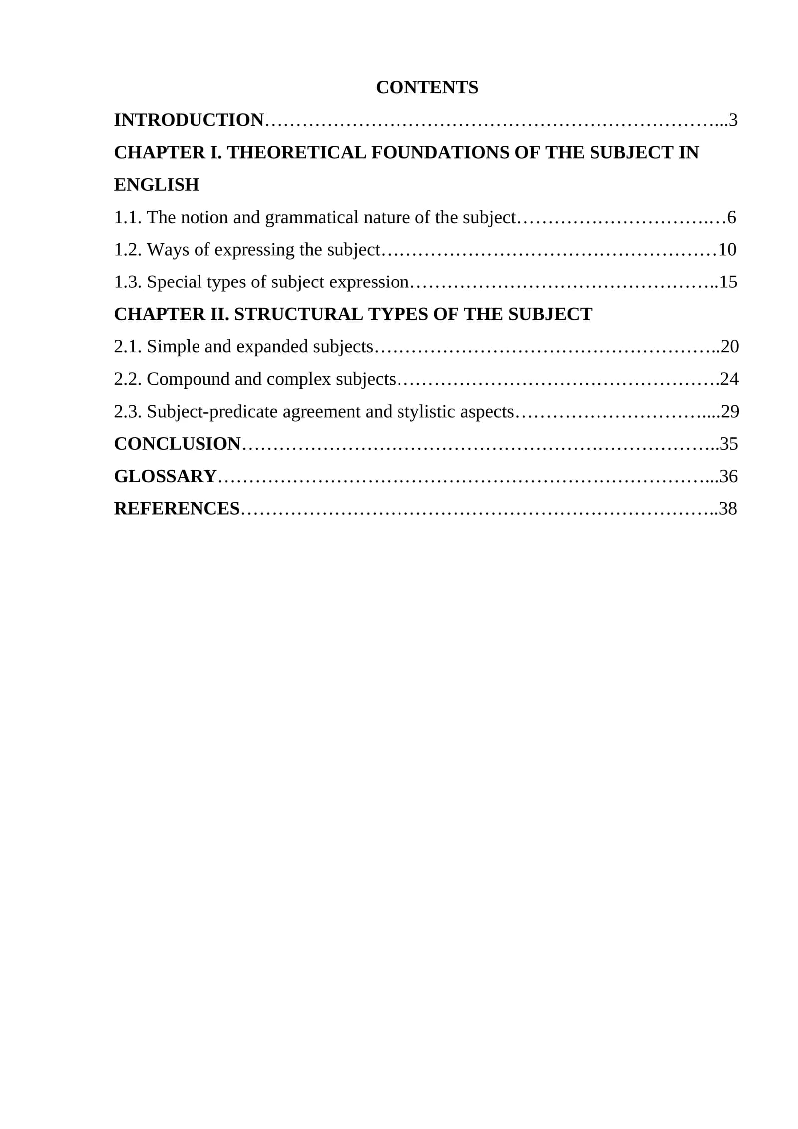Ways of expressing the Subject and structural types of the subject