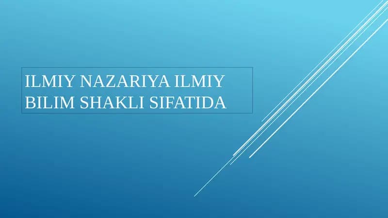 Ilmiy Nazariyalar