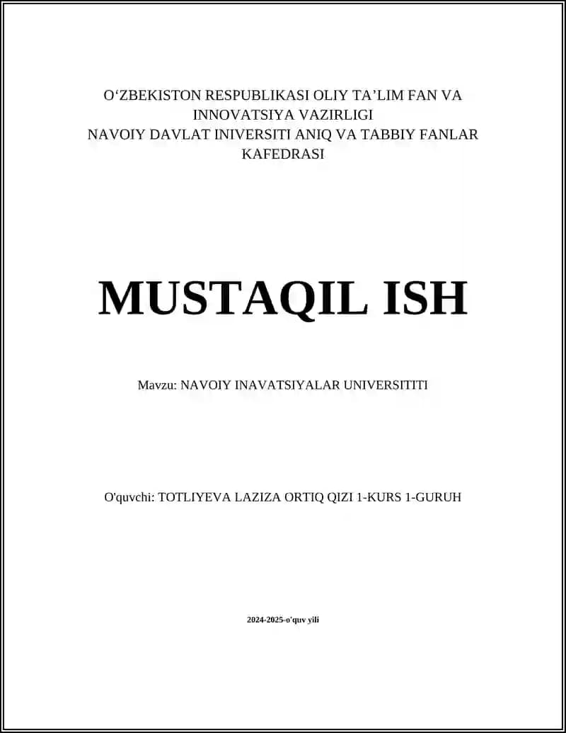 Navoiy Innovatsiyalar Universiteti