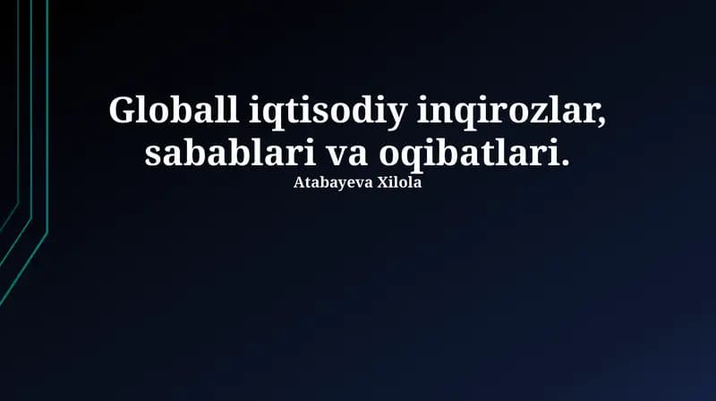 Global iqtisodiy inqirozlar