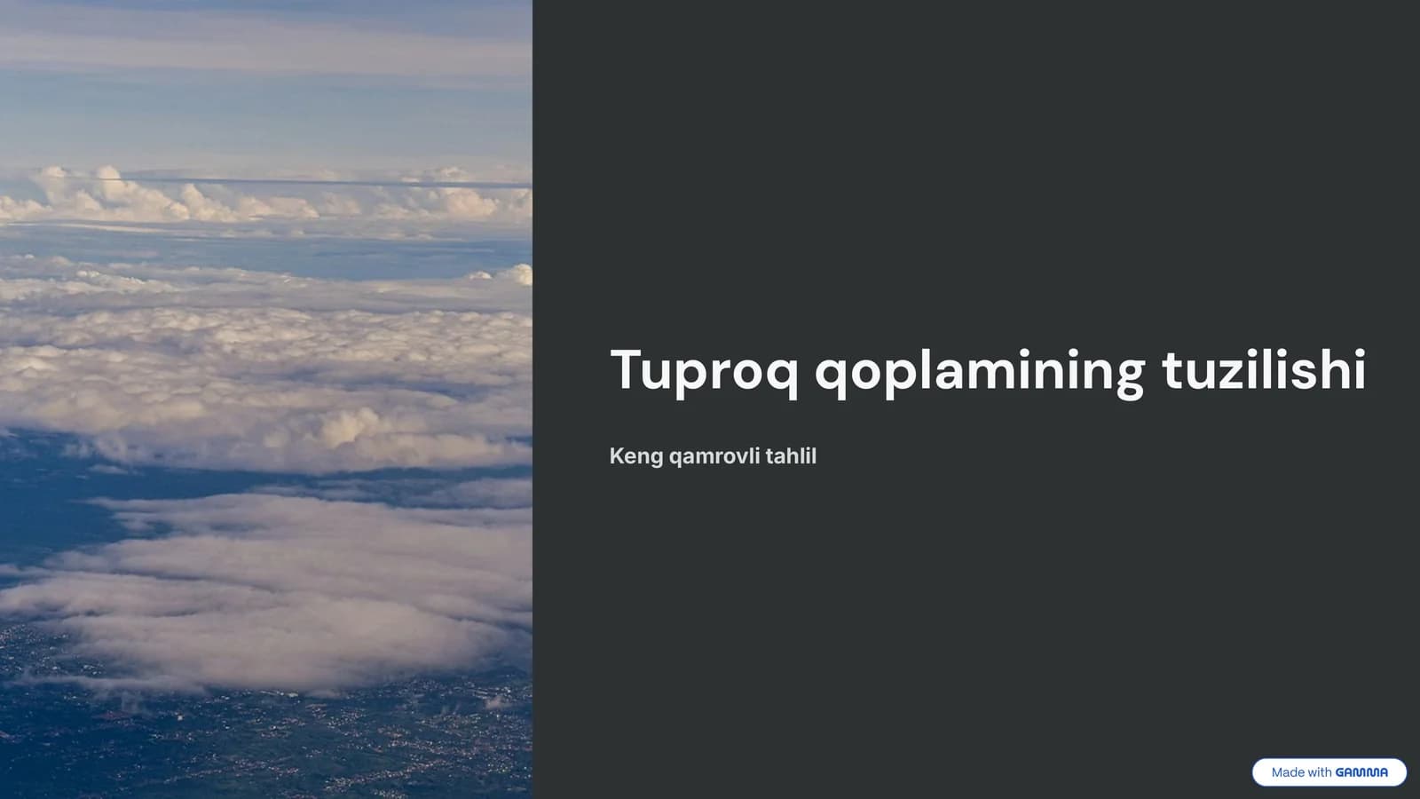 Tuproq qoplamining tuzilishi