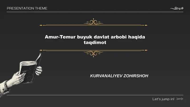 Amur-Temur buyuk davlat arbobi haqida taqdimot