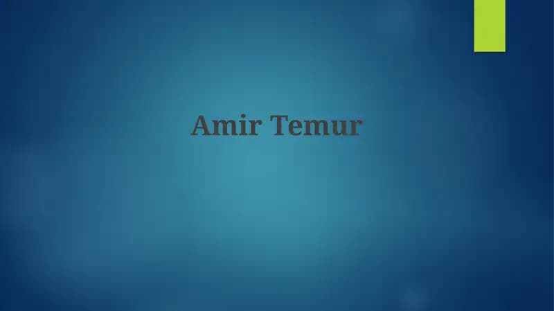 Amir Temur: Hayoti, Harbiy Faoliyati va Imperiyasi