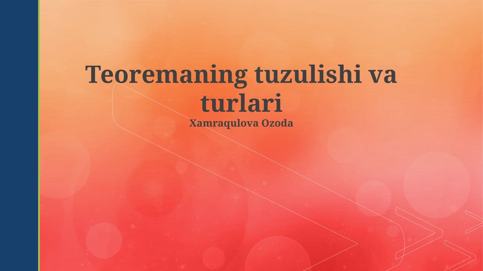 Teoremalar turlari