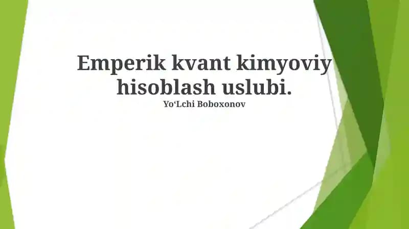 Empirik kvant kimyoviy hisoblash uslubi