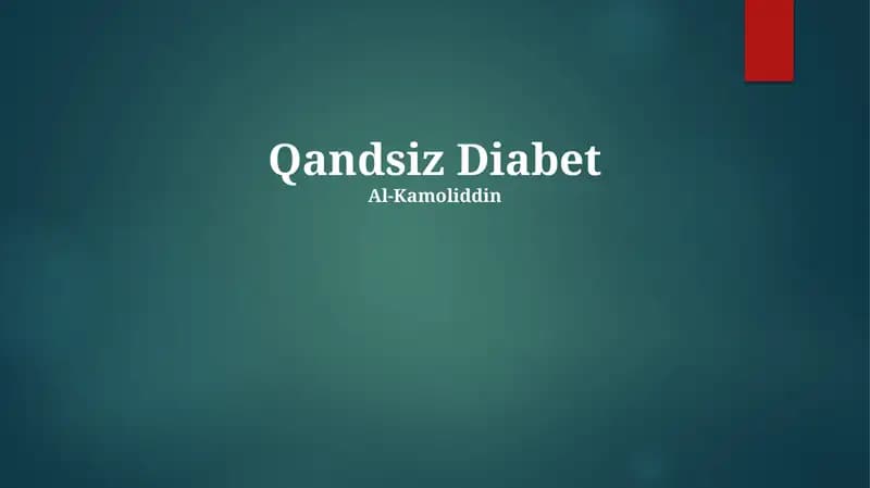 Qandsiz Diabet