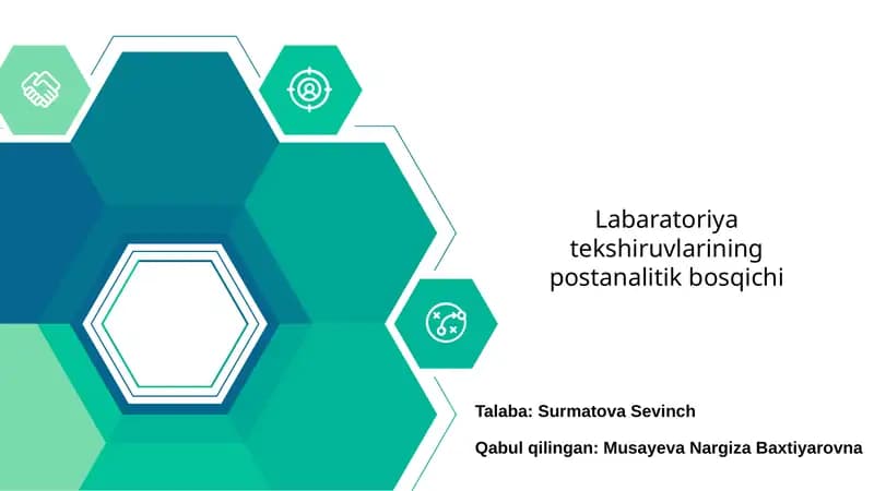 Labaratoriya tekshiruvlarining postanalitik bosqichi