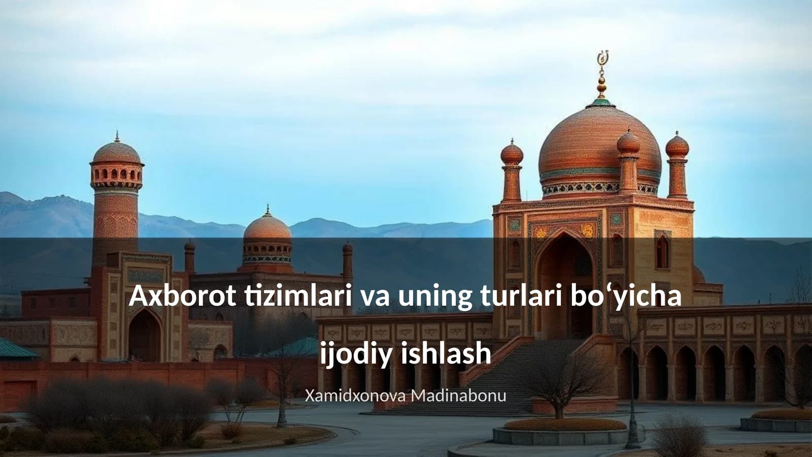 Axborot tizimlari va uning turlari boʻyicha ijodiy ishlash