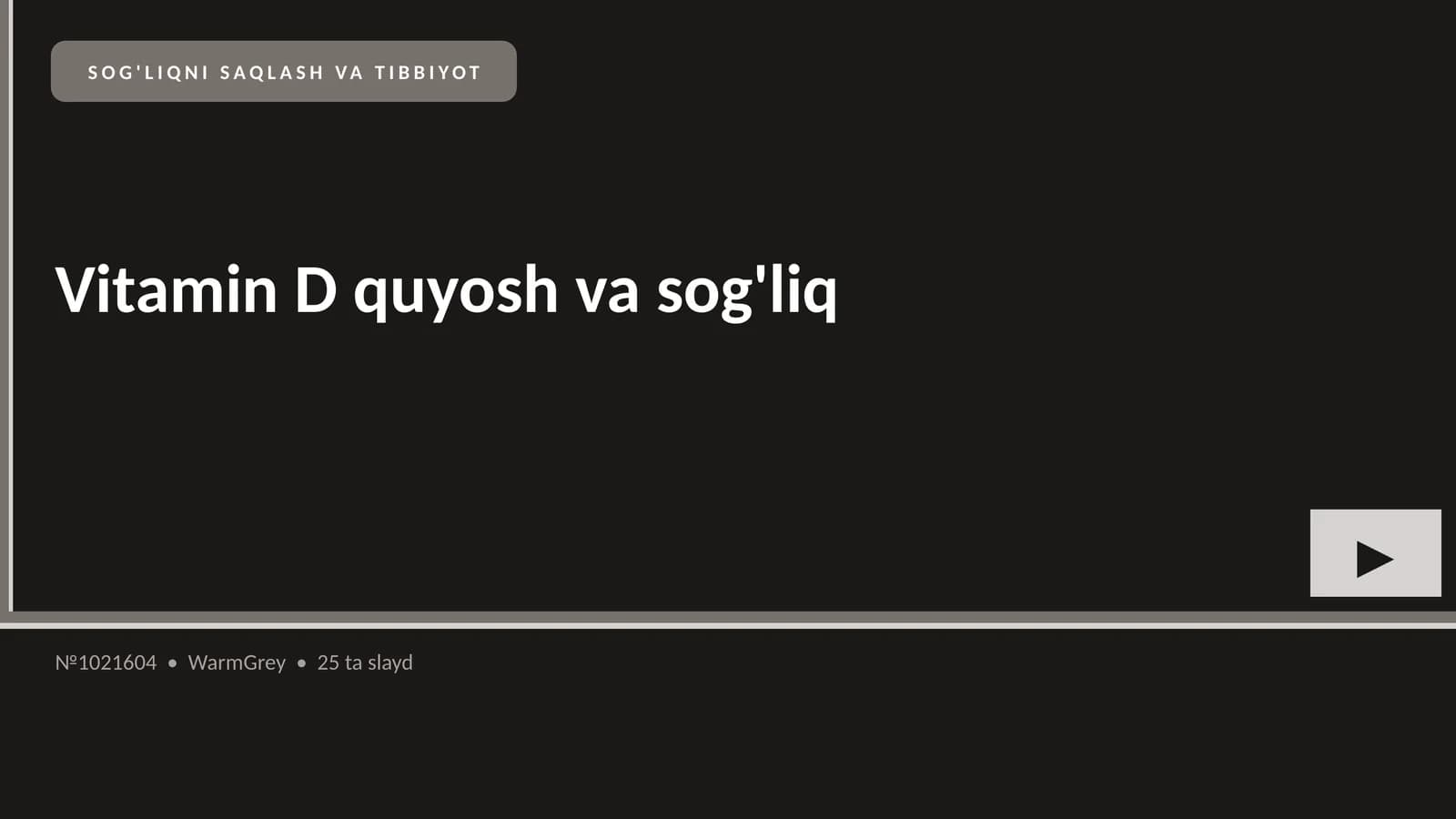 Vitamin D quyosh va sog'liq