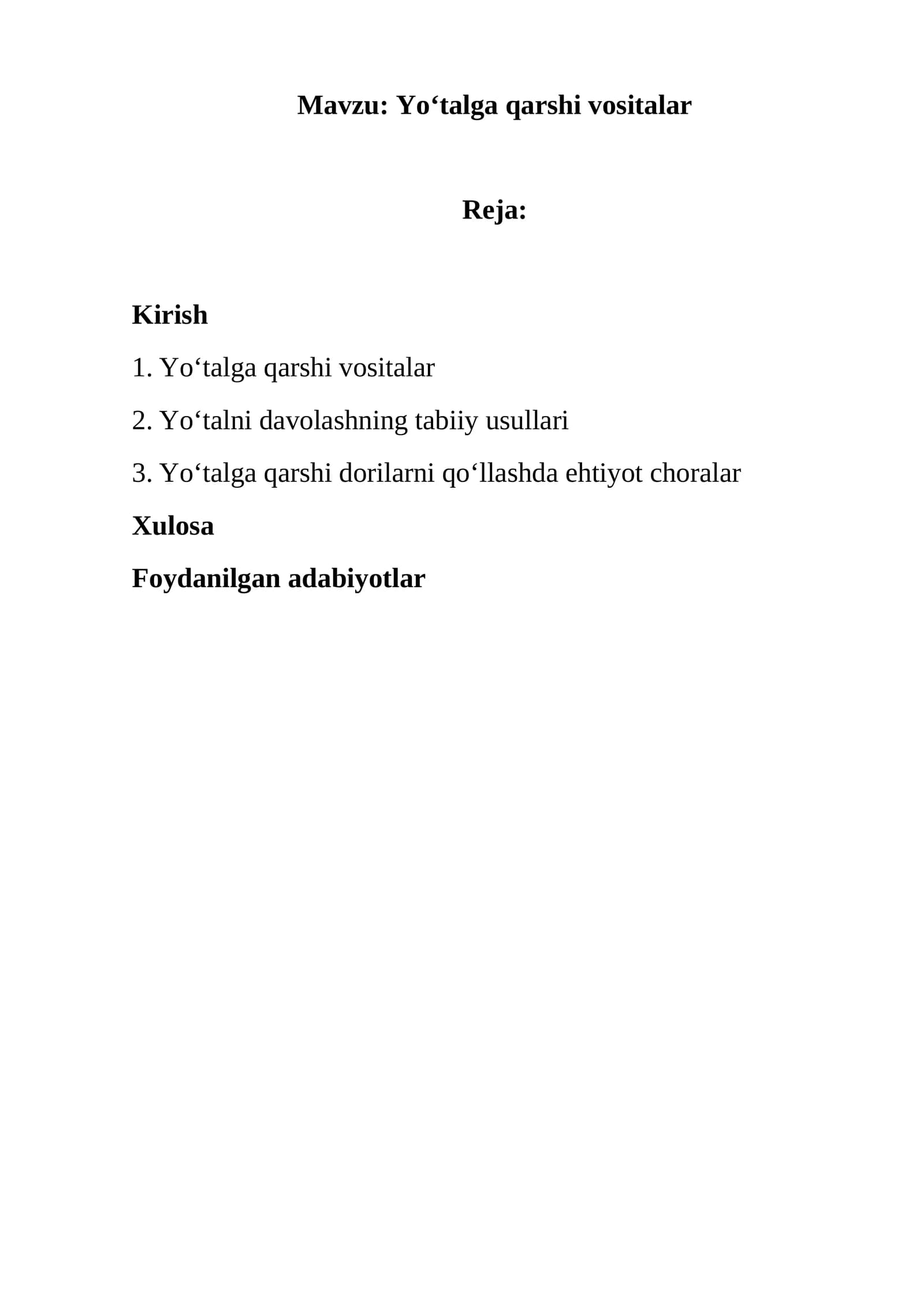 Yoʻtalga qarshi vositalar
