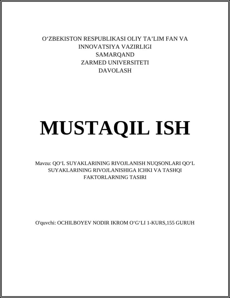 Qoʻl suyaklarining rivojlanishi va nuqsonlari