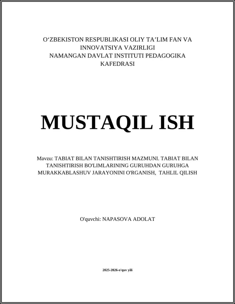 TABIAT BILAN TANISHTIRISH MAZMUNI