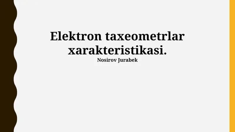 Elektron Taksometrlar