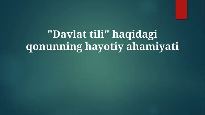 "Davlat tili haqida"