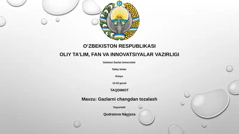 Gazlarni changdan tozalash