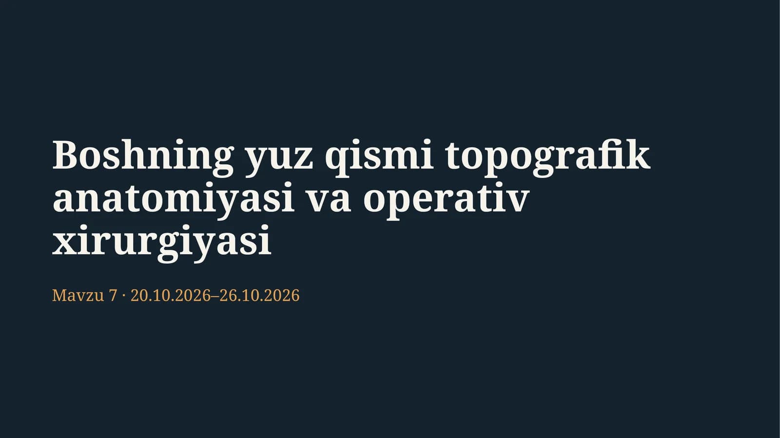 Boshning yuza qismi anatomiyasi