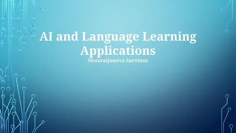 AI and Language Learning Applications
