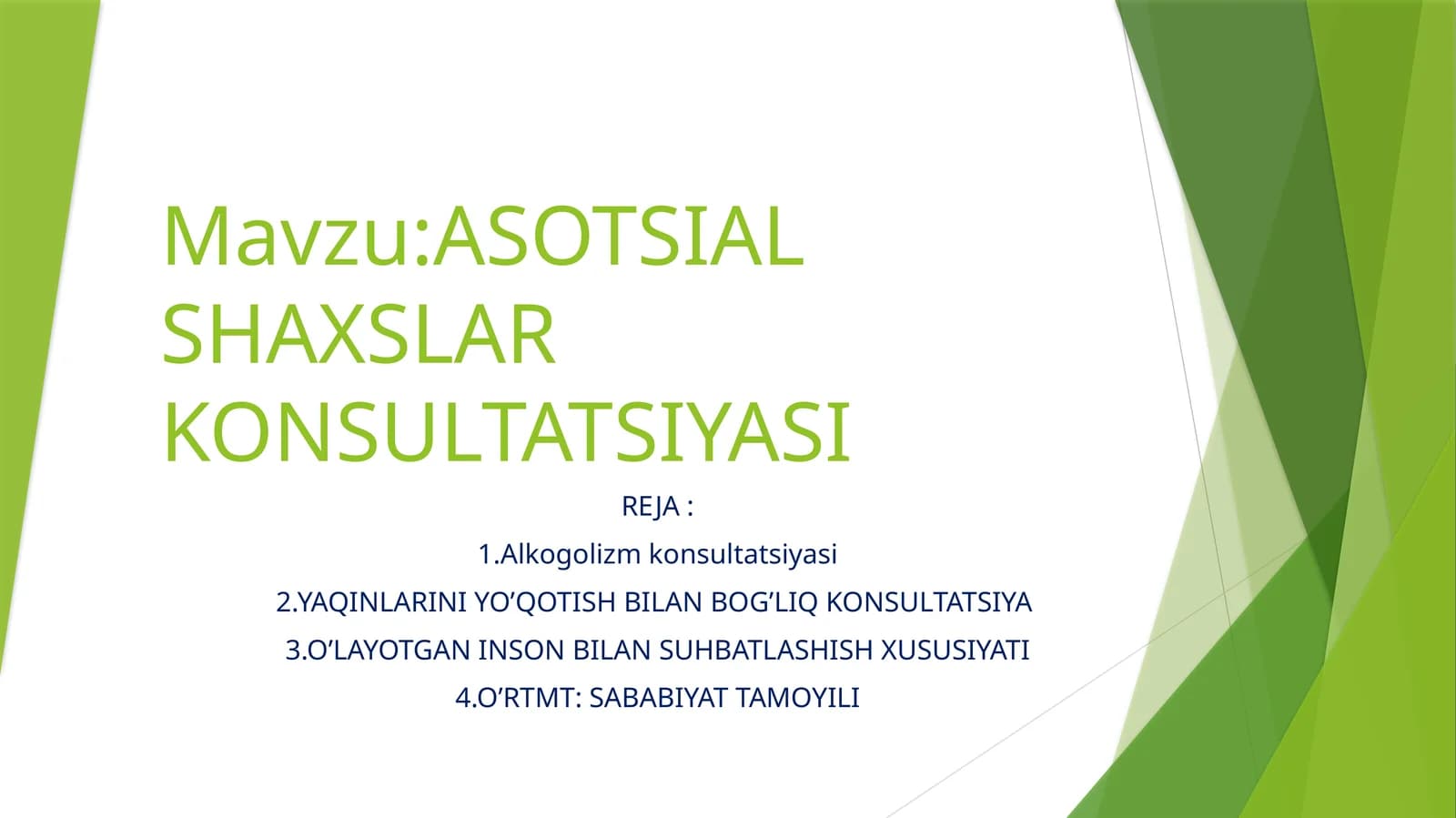 ASOTSIAL SHAXSLAR KONSULTATSIYASI