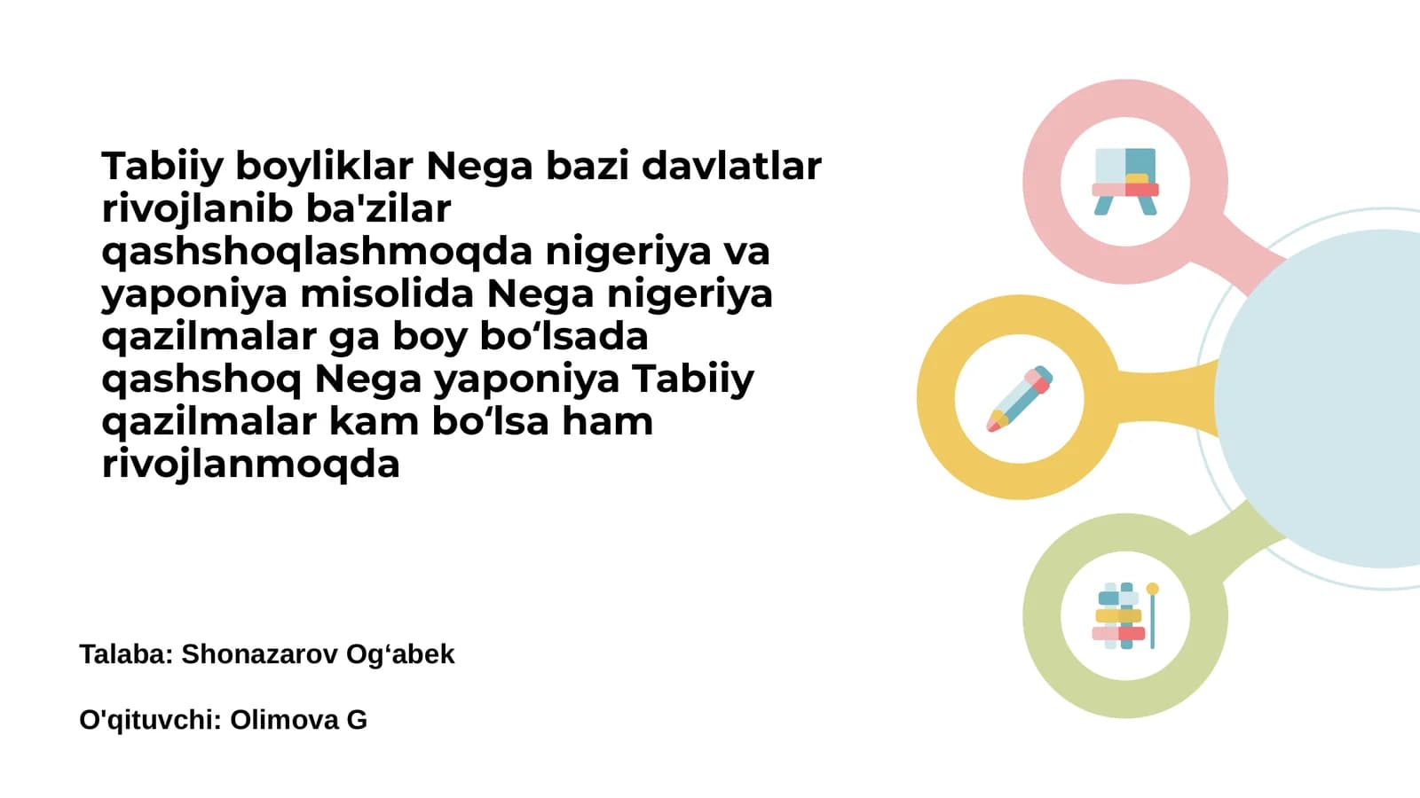 Tabiiy boyliklar va rivojlanish o'rtasidagi bog'liqlik