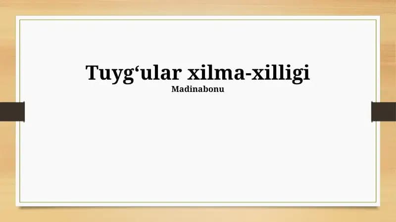 Tuygʻular xilma-xilligi
