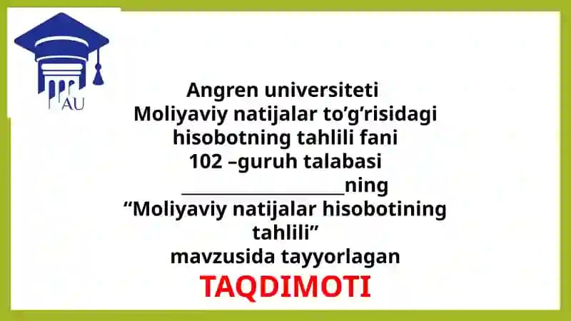 Moliyaviy natijalar hisobotining tahlili