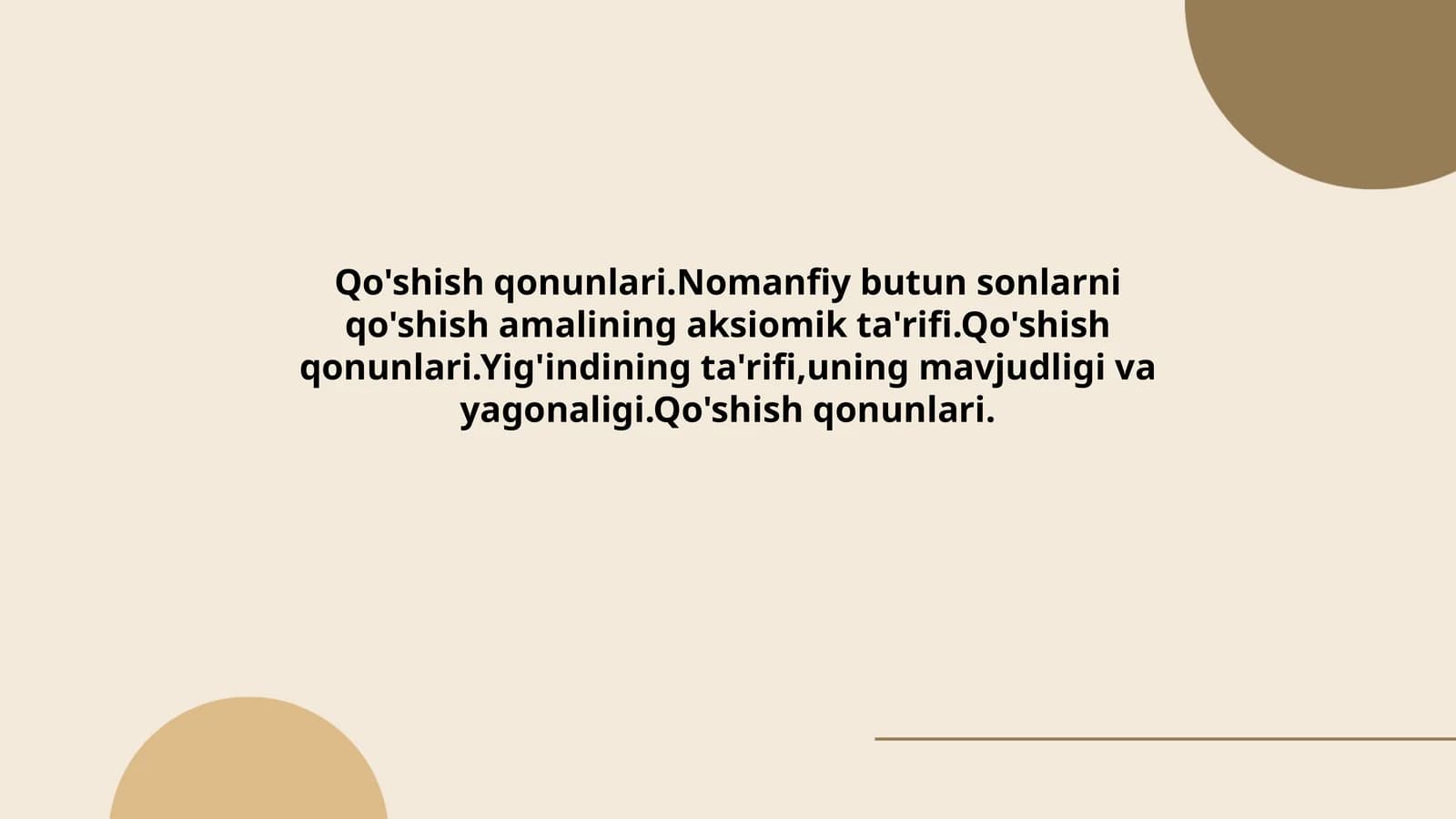Qo'shish qonunlari