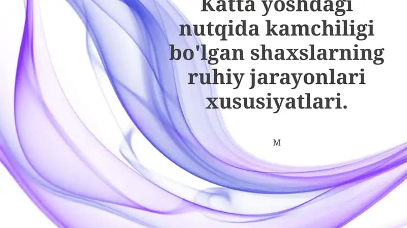 Kognitiv Jarayonlar va Nutq Buzilishi