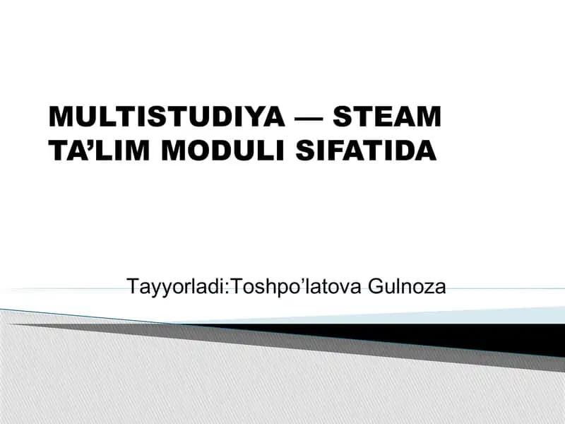 MULTISTUDIYA — STEAM TA’LIM MODULI SIFATIDA